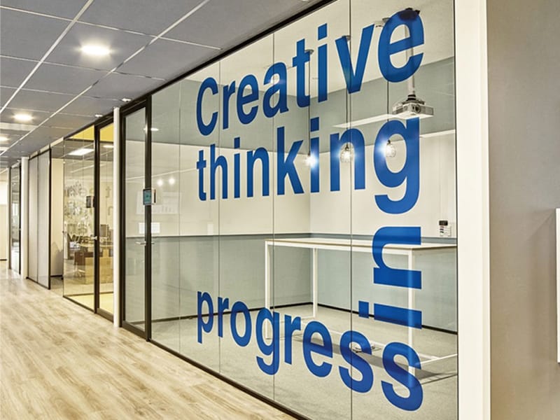 Jaipur signage cut vinyl on glass
